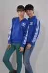 2012 adidas firebird hommes and femmes hoodie big logo blue blance